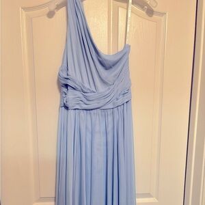 Bridesmaid Dress size 12 but fits like a size 8. Color is ice blue. Floor length
